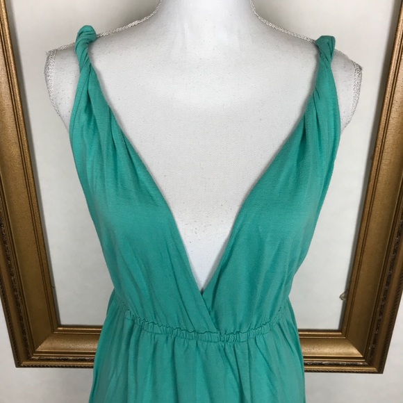 J. CREW mint green v neck empire waist midi dress - Picture 2 of 8